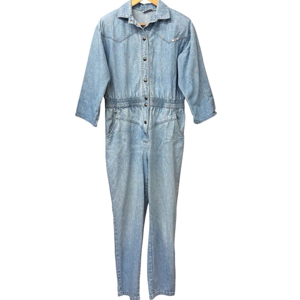 Vintage Ideas stonewashed denim jumpsuit coveralls, medium